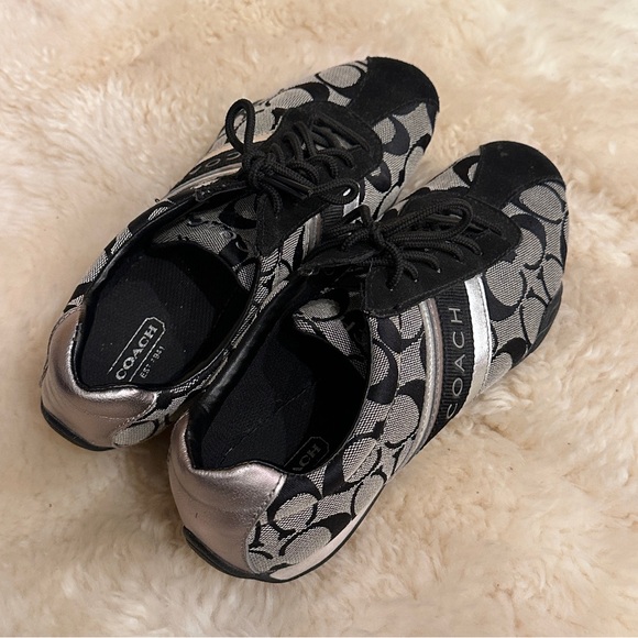 Coach Black and Silver Sneakers “Jayme” size 7.5 - Picture 2 of 6